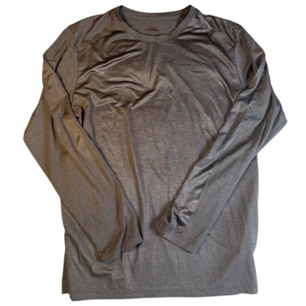 The North Face Mens Long Sleeve Shirt FlashDry Gray Athletic Performance‎ Tee